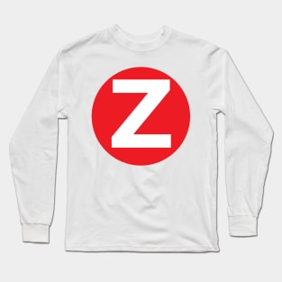 Letter Z Big Red Dot Letters & Numbers Long Sleeve T-Shirt